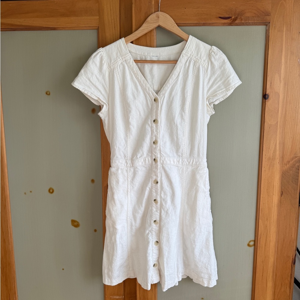 Linen Button-Down Dress